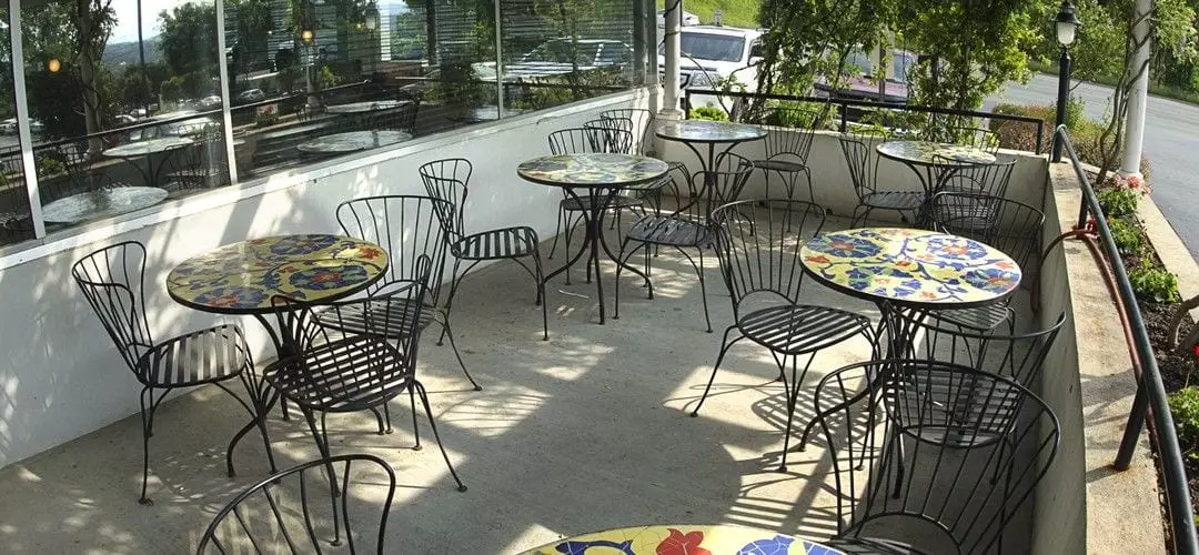 The outdoor patio at the Tip Top