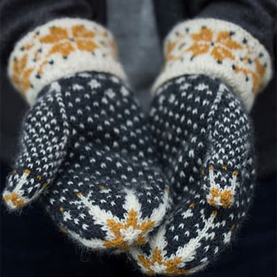 Hand-knit mittens