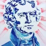Colorful portrait of Thomas Jefferson