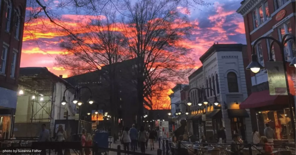 The Downtown Mall streetscape in December