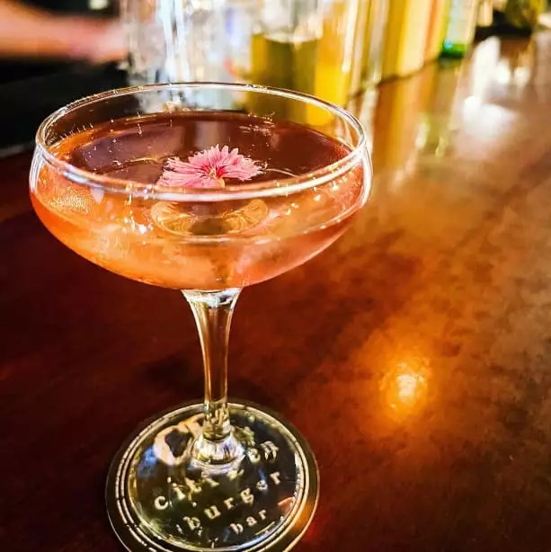 Citizen Burger Bar's specialty cocktail named Lavender Skies