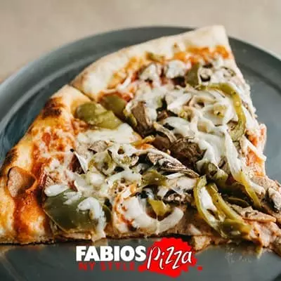 two slices of Fabio's NY Style Pizza