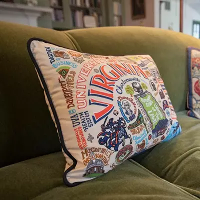 pillow with UVA embroidery