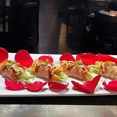 Sushi on a bed of roses